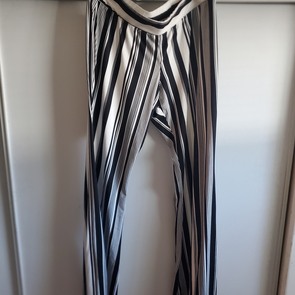 Striped Black and White Women's Pants